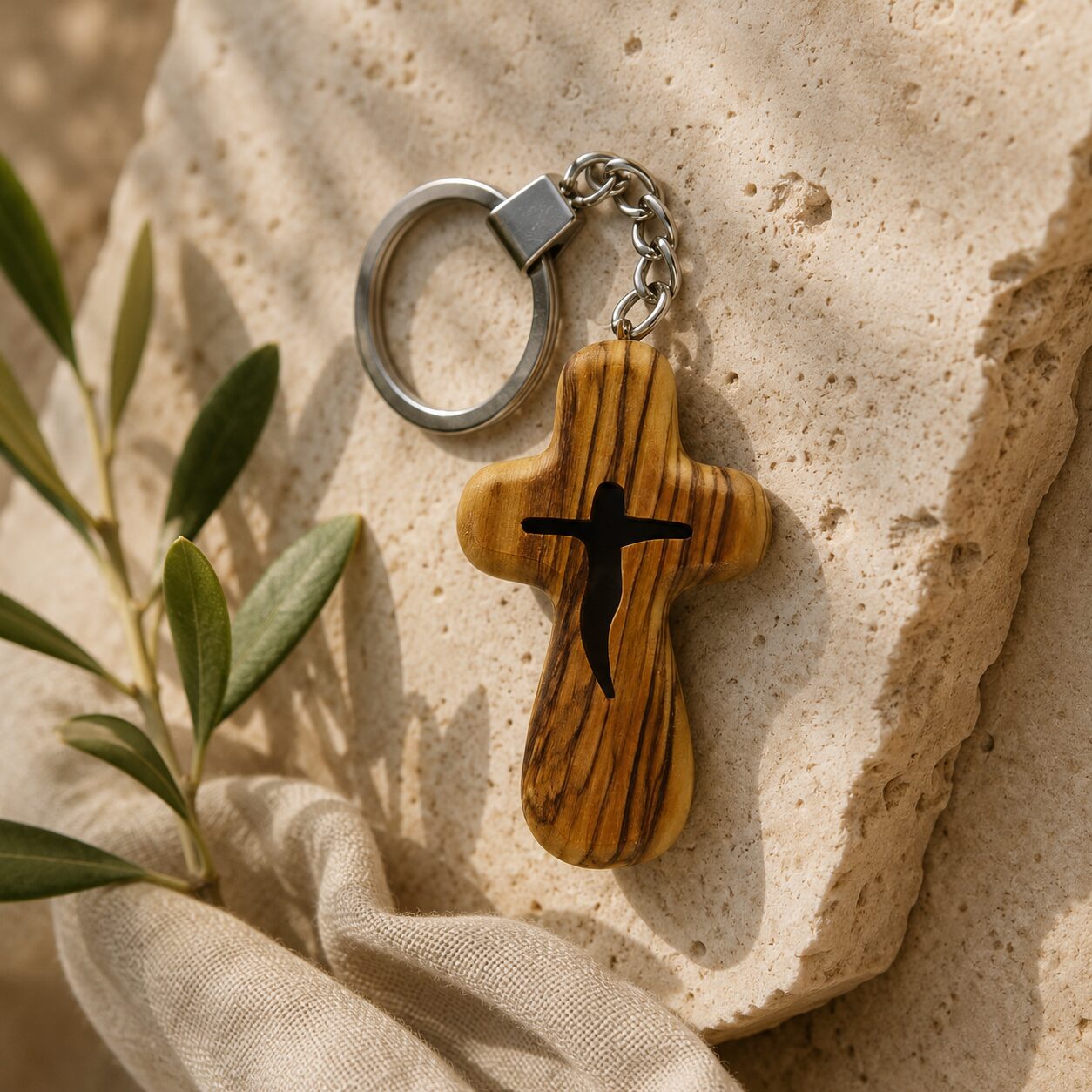 Cross Keychain 6cm — Jesus II