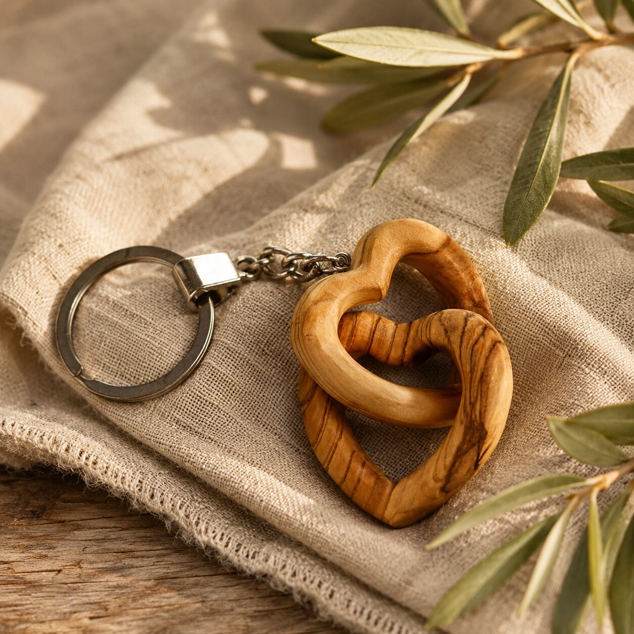 Two-Heart Keychain