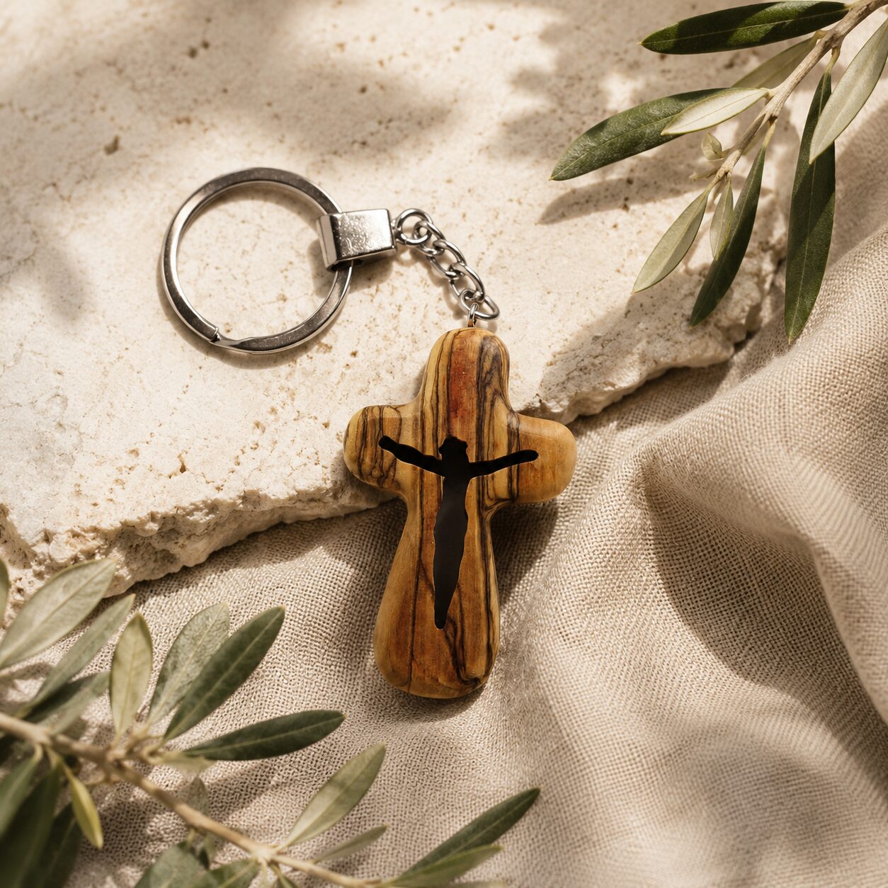 Cross Keychain 6cm — Jesus I