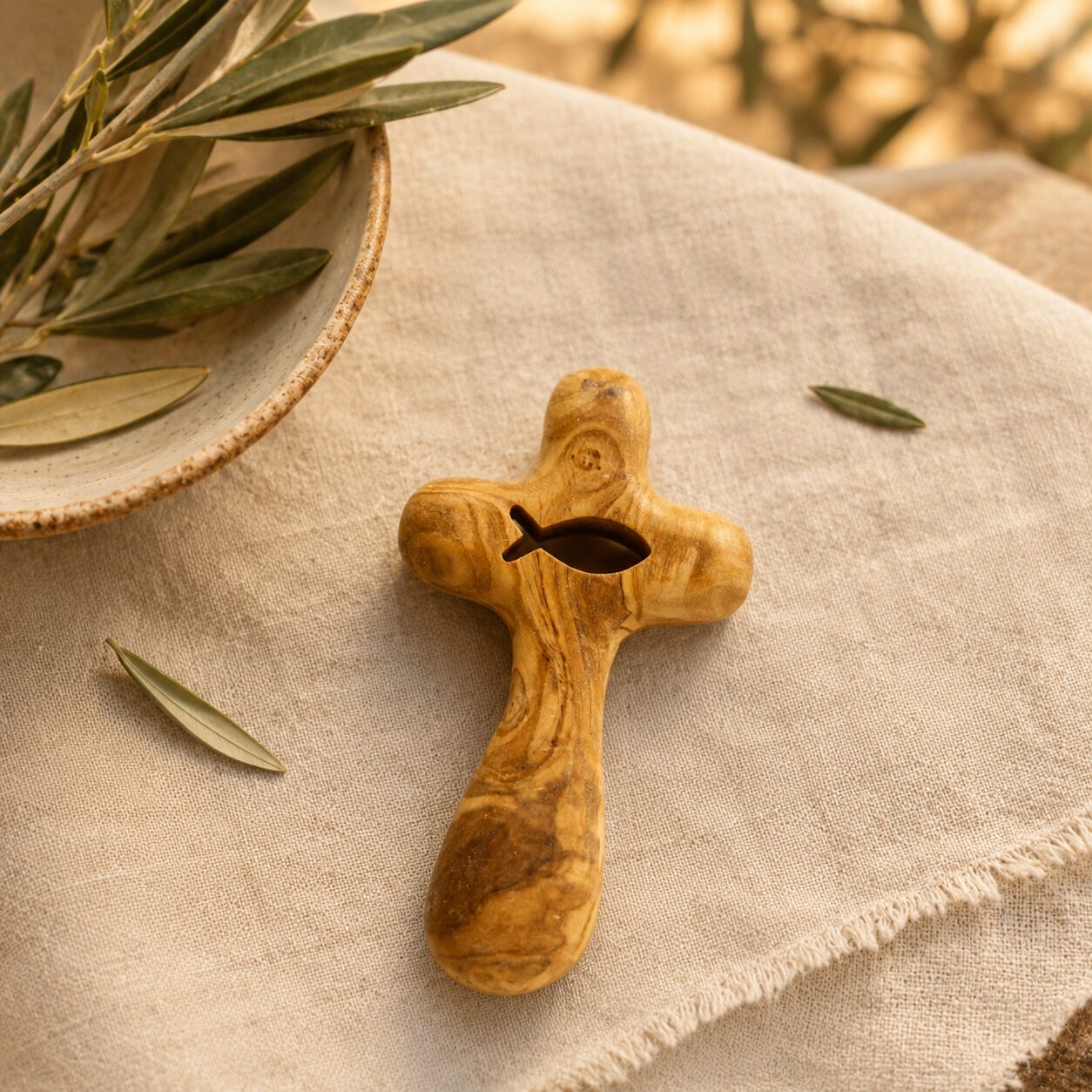 Comfort Cross 10cm with Fish